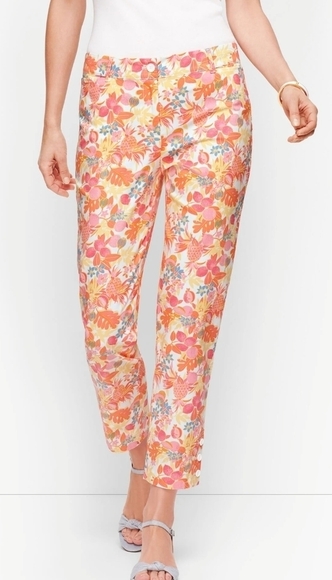 Talbots Perfect Crop Size 10 Petite Fruit and Flowers Print - Picture 1 of 7